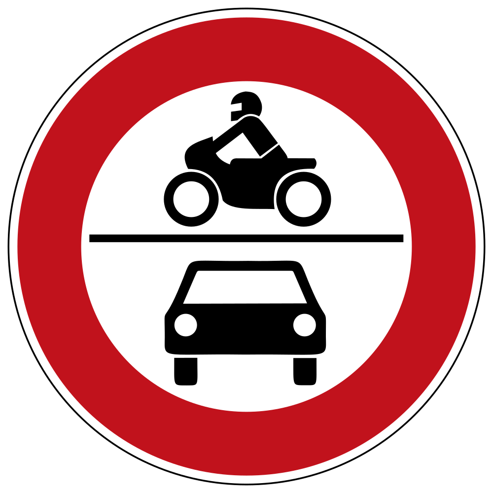 Motorcycles and cars prohibited.