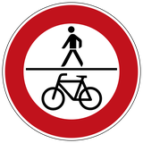 Pedestrians and cyclists prohibited.