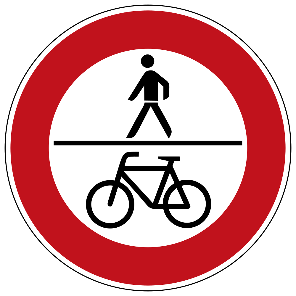 Pedestrians and cyclists prohibited.