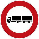 Trucks with trailer prohibited.