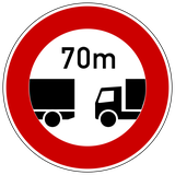 Minimum following distance.