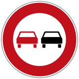 Overtaking prohibited.