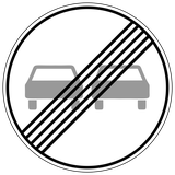 End of the overtaking prohibition.
