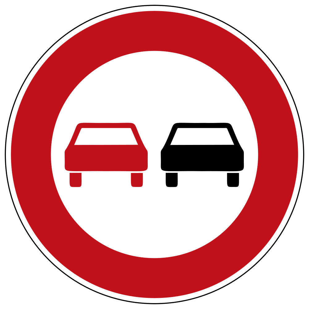 Überholen verboten.