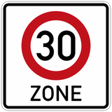 Start of a zone with speed limit.