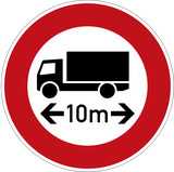 Vehicles longer than indicated prohibited.