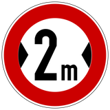 Vehicles wider than indicated prohibited.