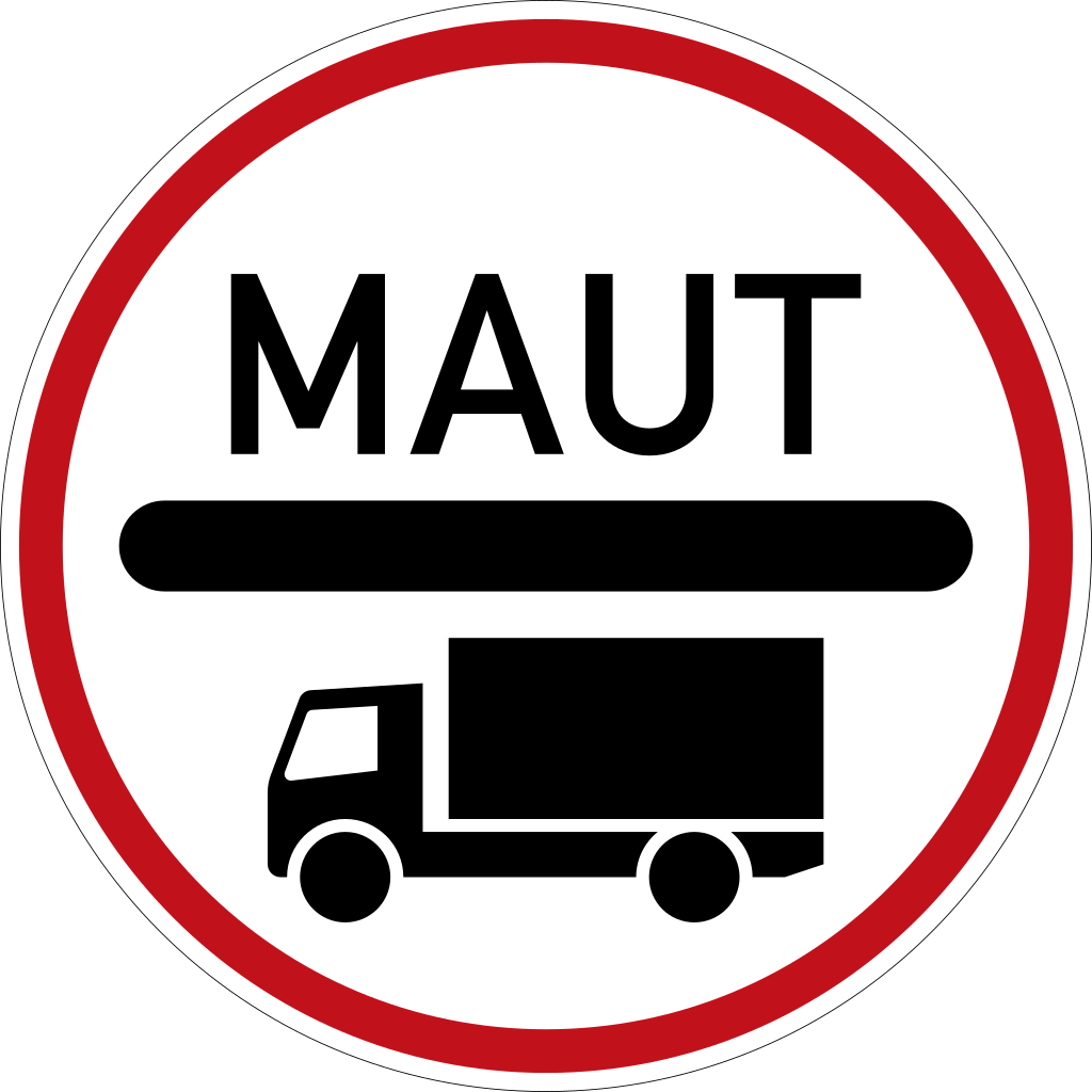Lastwagen ohne Mautzahlung verboten.