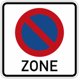 Start of no-parking zone.