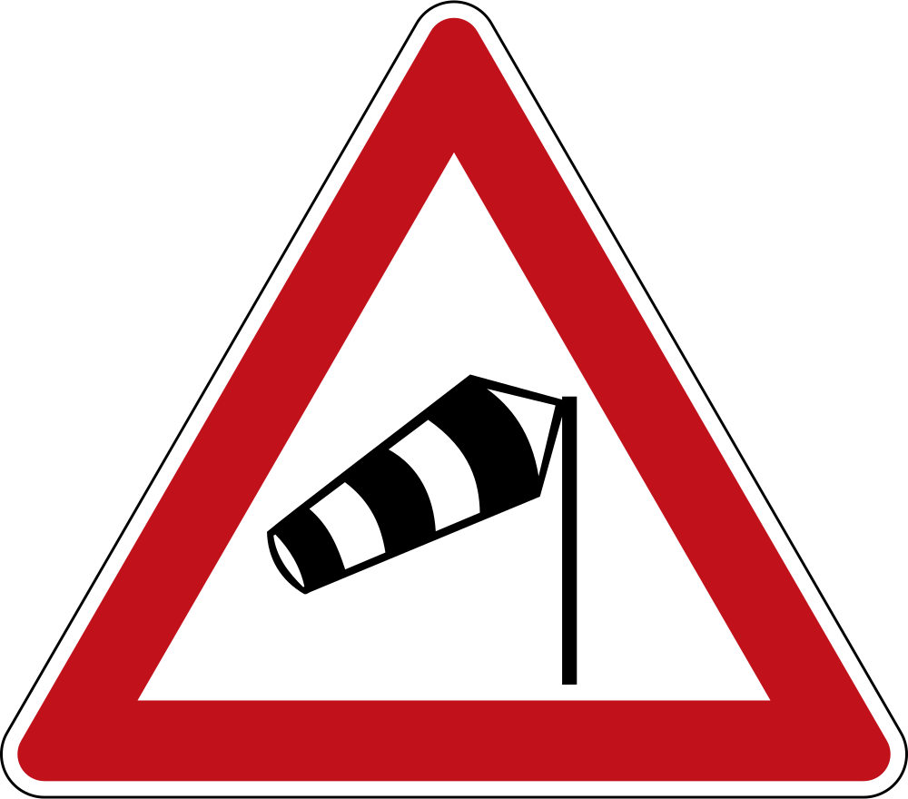 Warning for strong crosswinds.