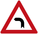 Warning for a curve to the left.
