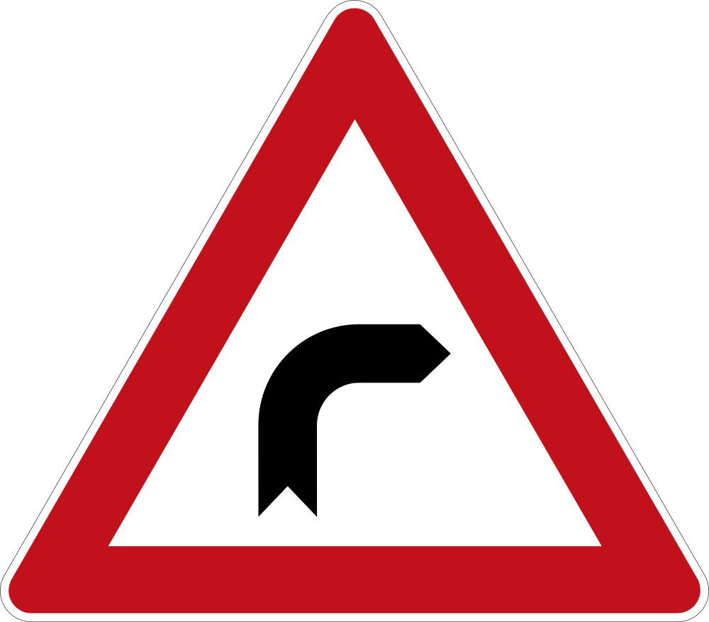 Warning for a curve to the right.