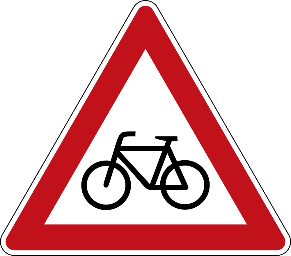 Warning for cyclists.