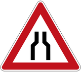 Warning for a road narrowing.