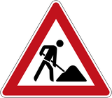 Warning for roadworks.
