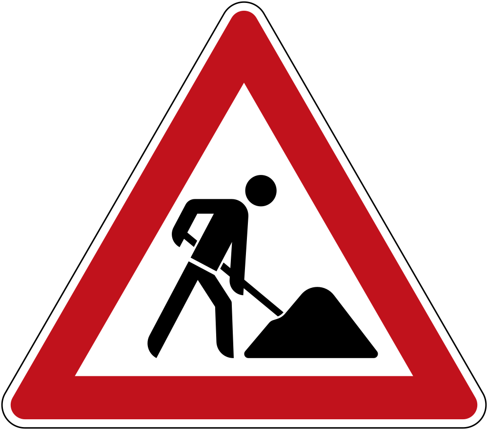 Warning for roadworks.