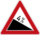 Warning for a steep descent.