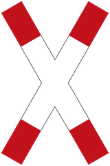 Warning for a railway crossing with one track.