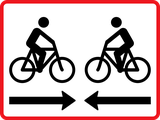 Cyclists from both directions.