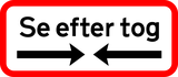 Trains from both directions.