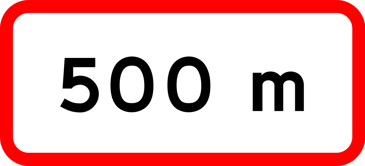 ... metres ahead.