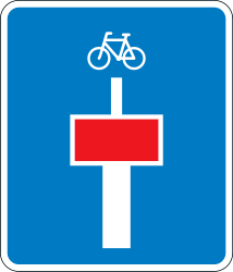 Calle sin salida con paso para ciclistas.