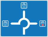 Information about the directions of the roundabout.