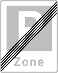 Fin de zona de estacionamiento.