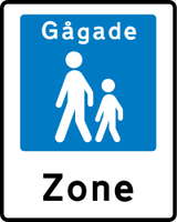 Start of a zone for pedestrians.