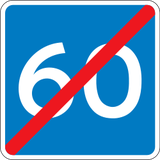 End of the advisory speed limit.