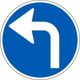 Turning left mandatory.