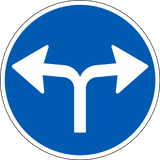 Turning left or right mandatory.