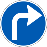 Turning right mandatory.