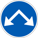 Pass obstacle on either side.