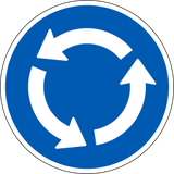 Mandatory roundabout direction.
