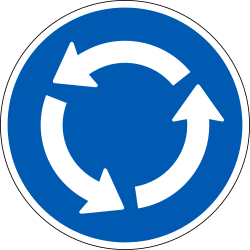 Mandatory roundabout direction.