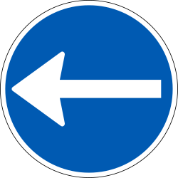 Links fahren vorgeschrieben.