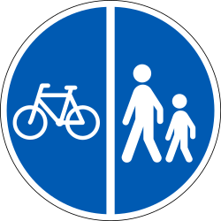 Getrennter Geh- und Radweg vorgeschrieben.