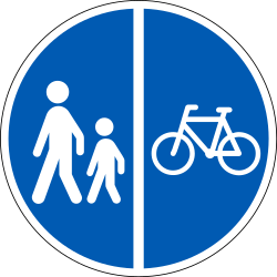 Getrennter Geh- und Radweg vorgeschrieben.