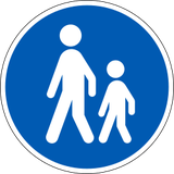 Mandatory path for pedestrians.