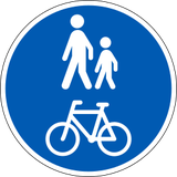 Mandatory shared pedestrian and cycle path.
