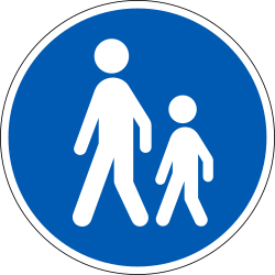 Vorgeschriebener Gehweg.