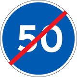 End of the minimum speed.