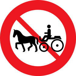 Pferdefuhrwerke verboten.