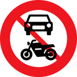 Motorcycles and cars prohibited.