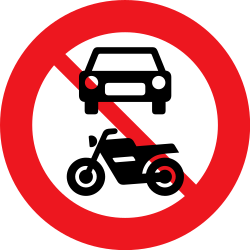 Motorräder und Pkw verboten.
