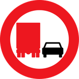 Overtaking prohibited for trucks.