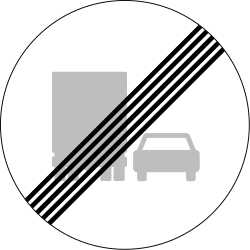 Ende des Überholverbots für Lastwagen.
