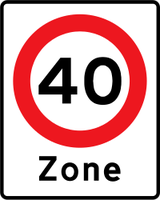 Start of a zone with speed limit.