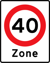 Beginn einer Geschwindigkeitszone.